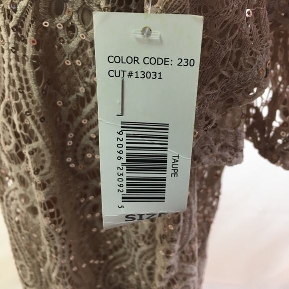 Blu Sage Sequin Gown Taupe 12 - Picture 9 of 16